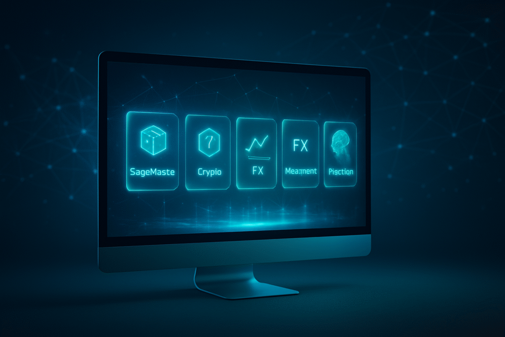 PCモニター上に「SageMasterカテゴリ一覧」が表示されているイメージ画像