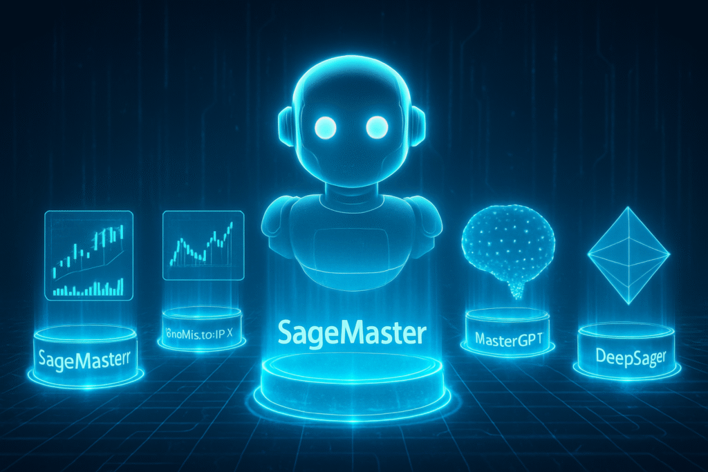 複数のSageMasterモジュールが並んだホログラム構図の画像